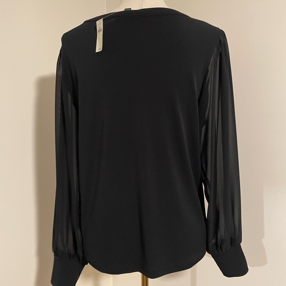 Banana Republic Tops - Banana Republic black sheer‎ sleeve top. NWT M
